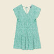 Robe évasée dos en V vert femme