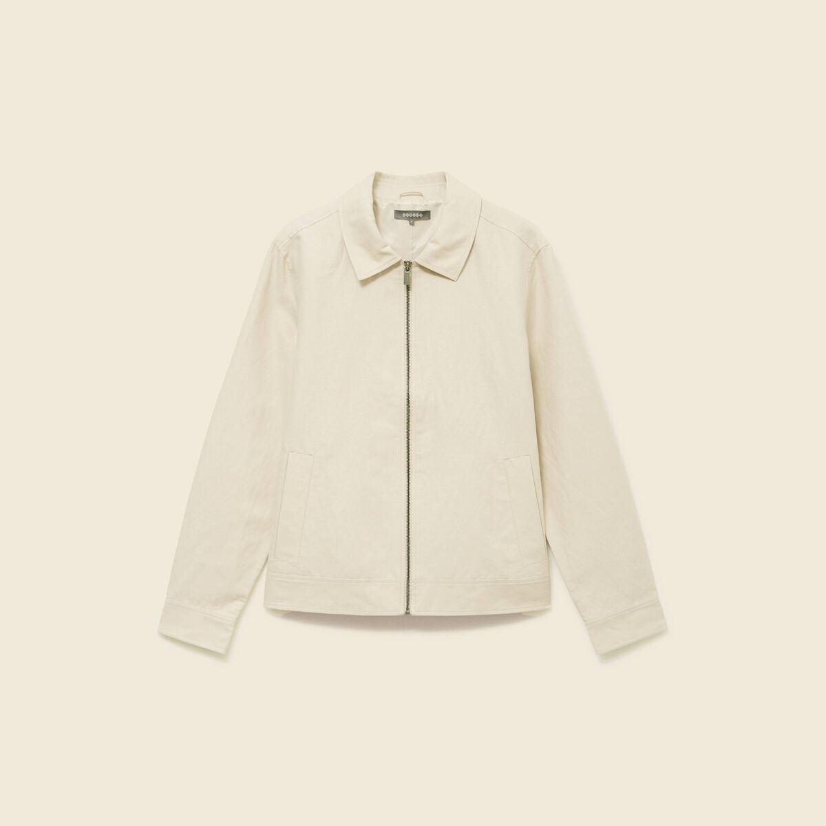 Blouson droit court manches longues sable homme