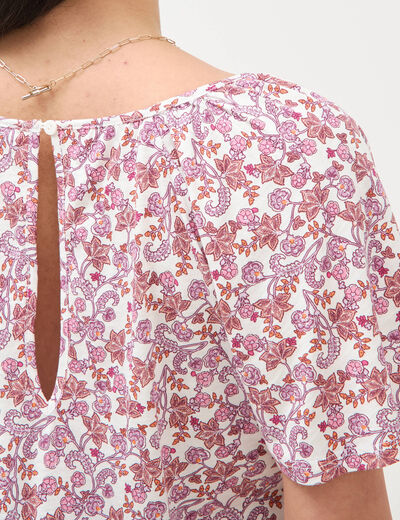 T-shirt manches courtes orange corail femme
