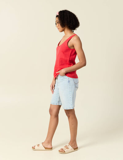 Débardeur sans manches rouge femme