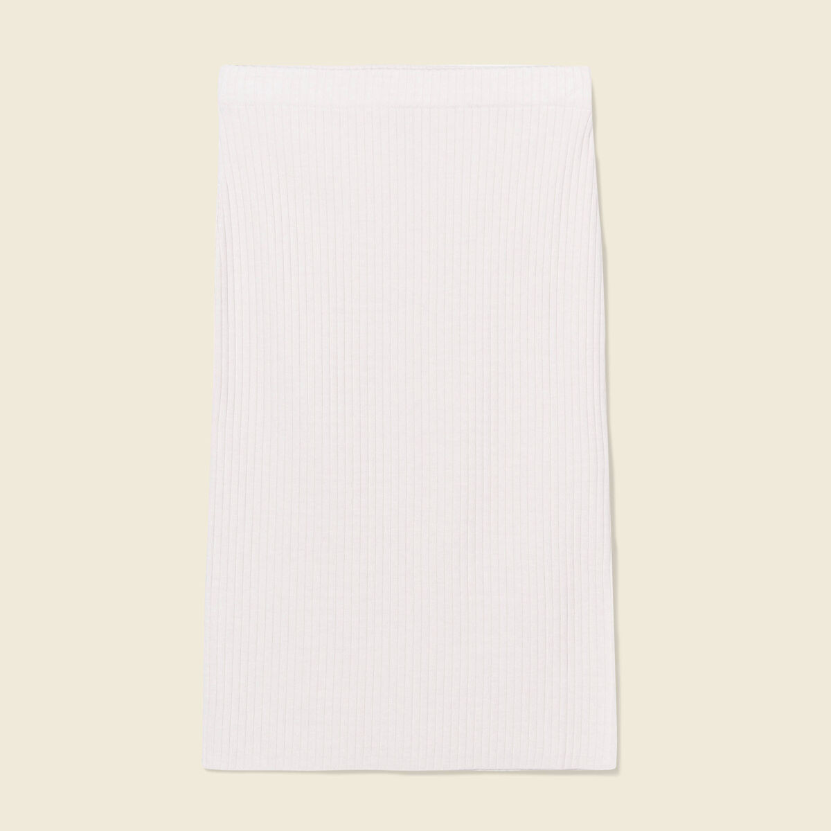 Jupe tricot midi ajustée beige femme