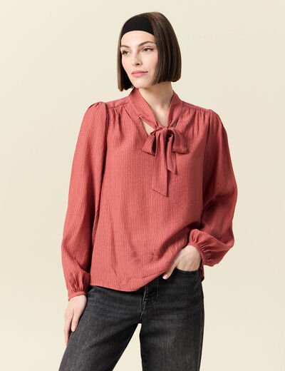 Blouse manches longues vieux rose femme