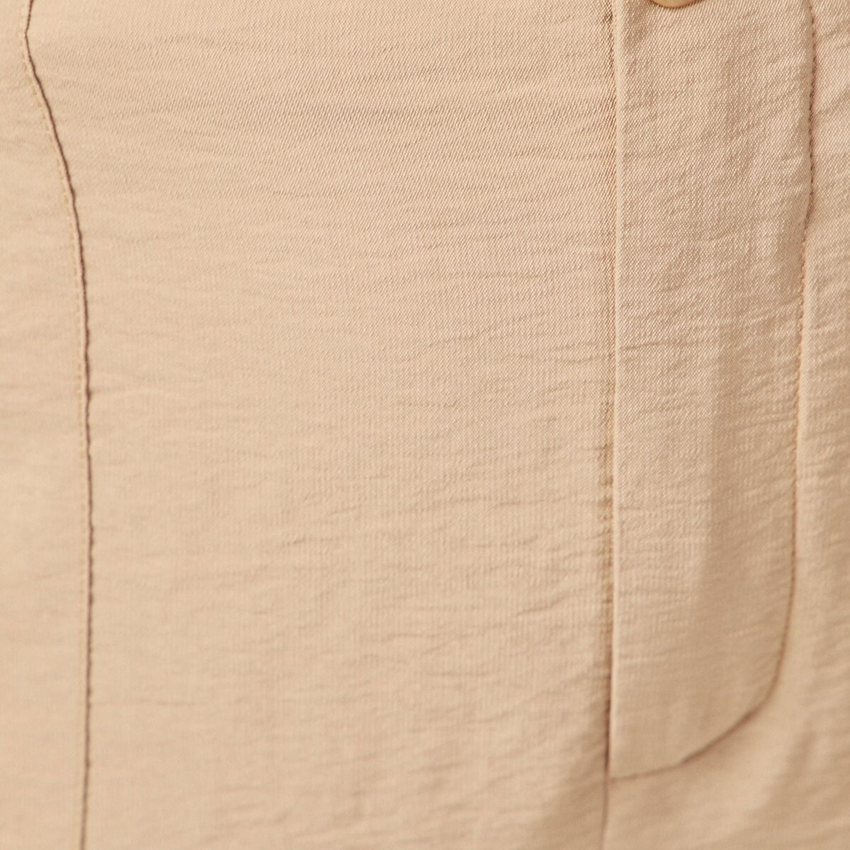 Pantalon cargo fluide beige femme
