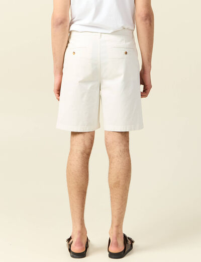 Bermuda droit avec pinces ecru homme