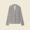 Blouse manches longues bleu turquoise femme