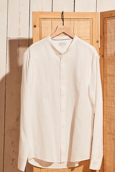 Chemise manches longues ecru homme