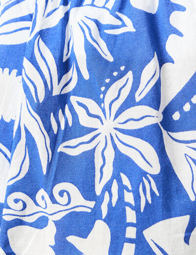 Short droite taille haute bleu femme