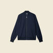 Blouson zippé col teddy bleu marine homme