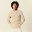 Pull manches longues col rond sable homme