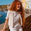 Gilet sans manches ecru femme