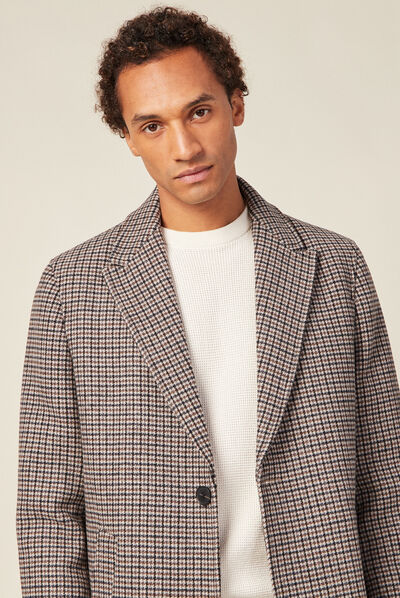 Manteau avec capuche amovible beige homme