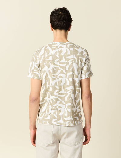 T-shirt manches courtes beige homme