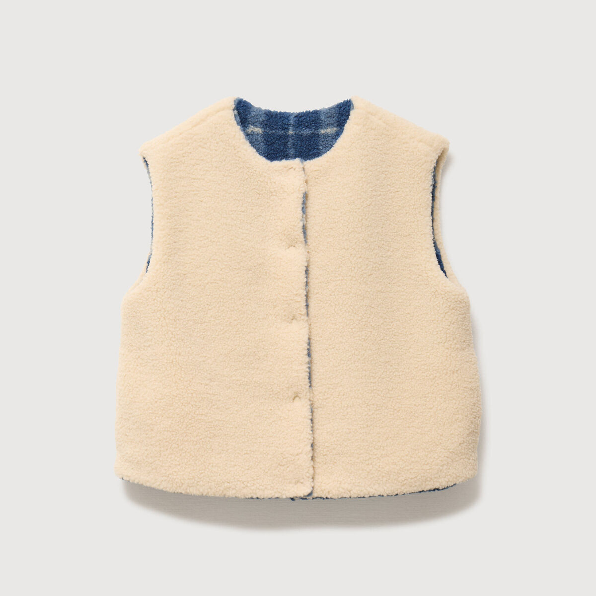Gilet sans manches r&eacute;versible bleu femme
