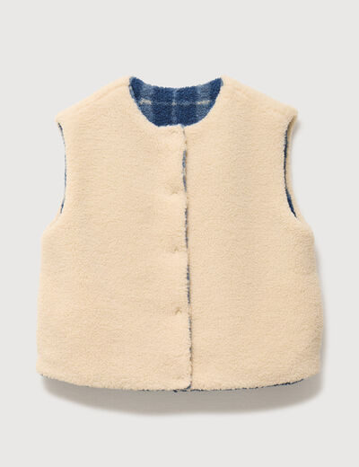 Gilet sans manches r&eacute;versible bleu femme