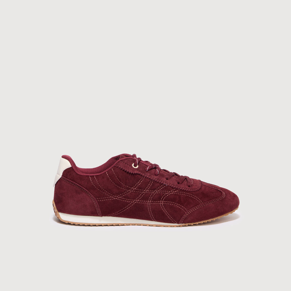 Basket &agrave; semelle fine bordeaux femme