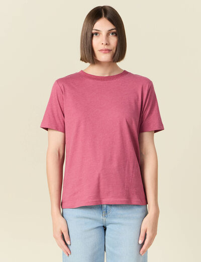 T-shirt manches courtes vieux rose femme