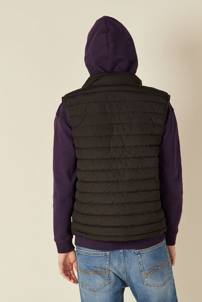 Doudoune droite sans manches noir homme