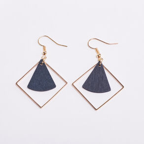 Boucles d'oreilles pendantes bleu marine femme