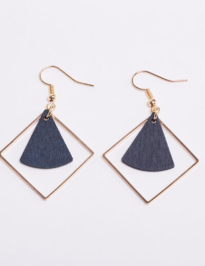 Boucles d'oreilles pendantes bleu marine femme