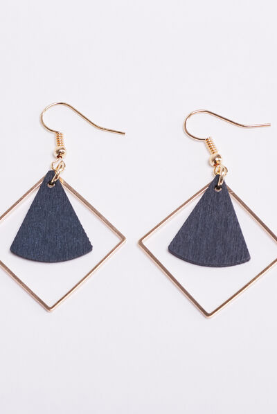 Boucles d'oreilles pendantes bleu marine femme