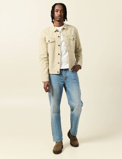 Blouson boutonné beige homme