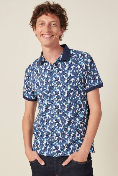 Polo manches courtes bleu homme