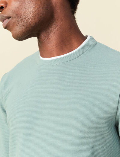 T-shirt manches longues bleu gris homme