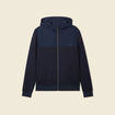 Sweat zippé à capuche bleu marine homme