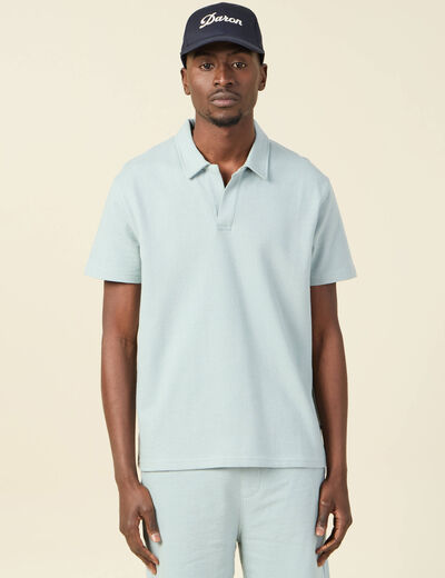 Polo manches courtes bleu gris homme