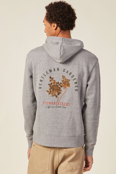 Sweat manches longues gris foncé homme