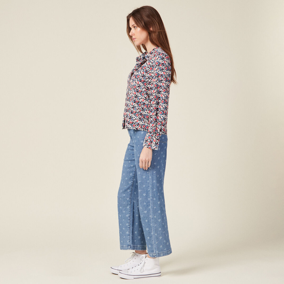 Chemise éco-responsable bleu marine femme