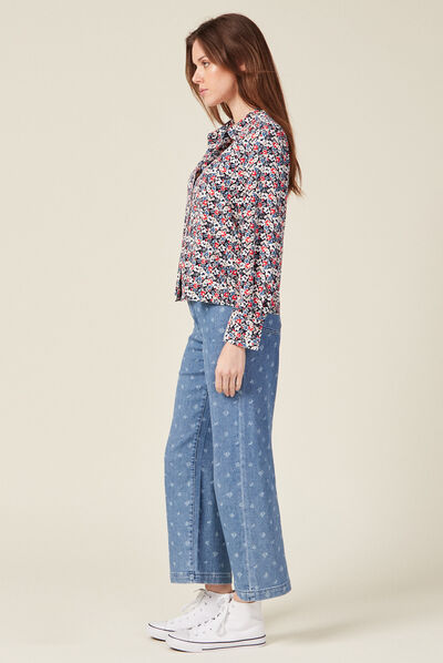 Chemise éco-responsable bleu marine femme