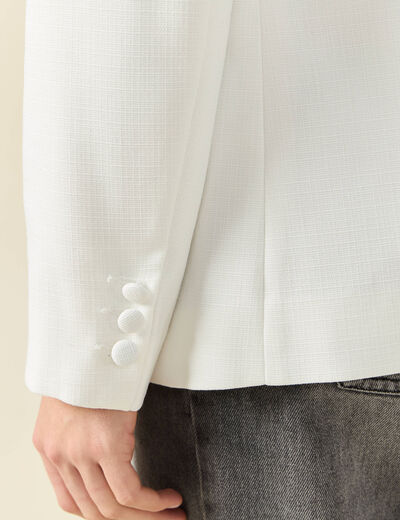 Veste esprit blazer droite ecru femme