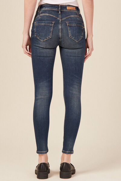 Jeans slim push up 7/8ème denim brut femme