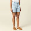 Short droit en jean à pinces denim bleach femme