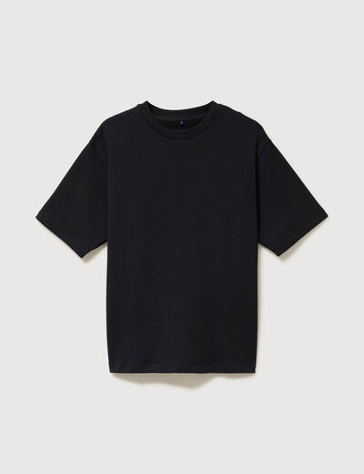 T-shirt ample col rond manches courtes noir homme