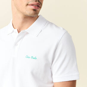 Polo manches courtes blanc homme