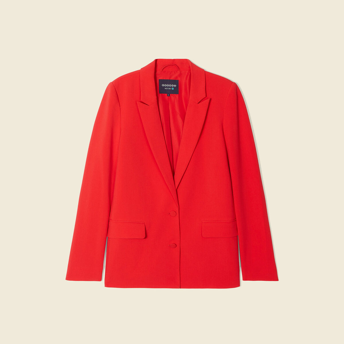 Veste esprit blazer cintrée rouge foncé femme