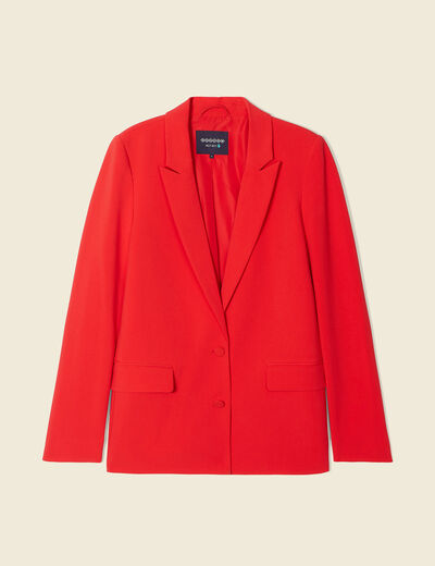 Veste esprit blazer cintrée rouge foncé femme