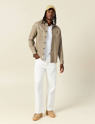 Jeans loose 5 poches denim blanc homme