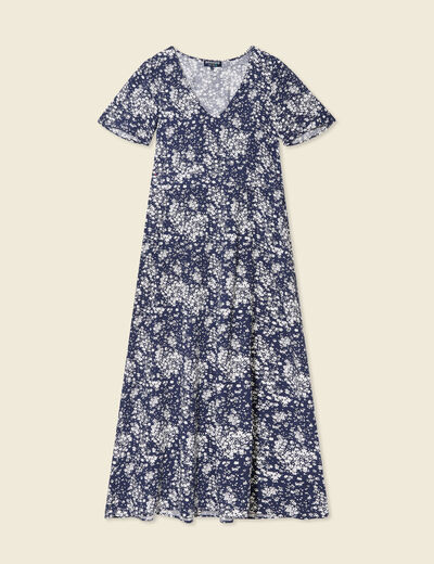 Robe longue éco-responsable bleu femme