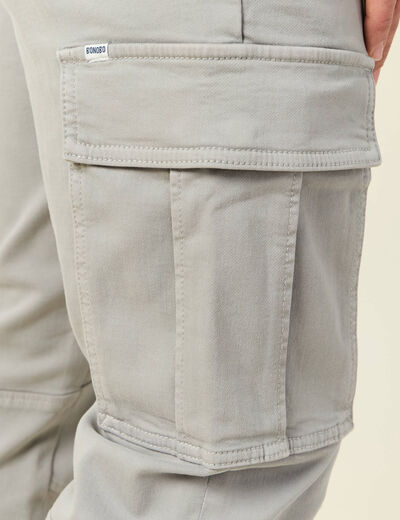 Pantalon battle bas resserré gris homme