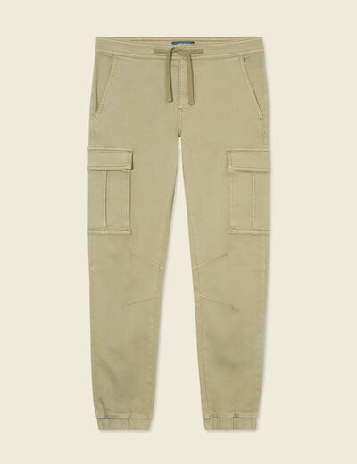 Pantalon battle bas resserré vert kaki homme