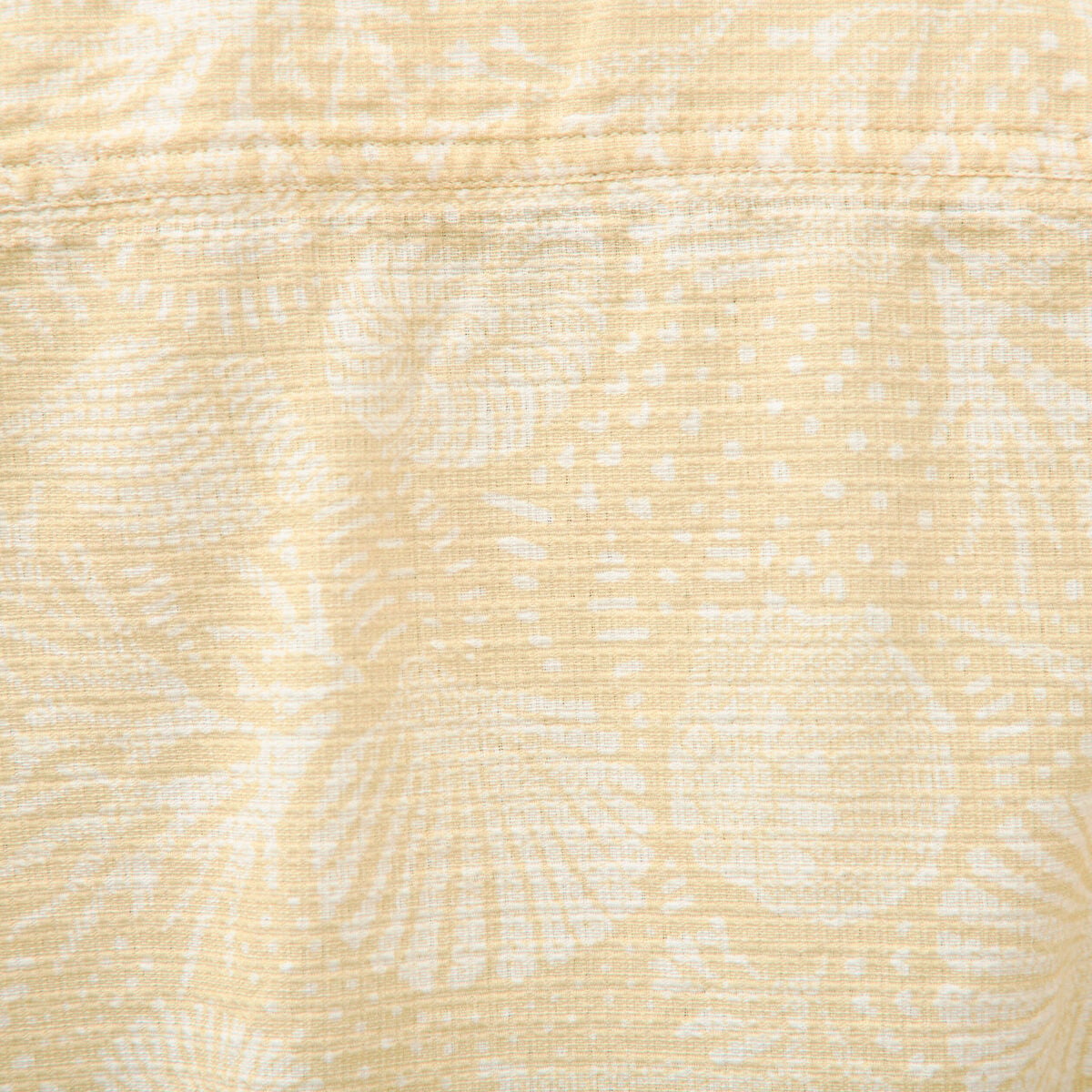 Chemise print&eacute;e manches courtes jaune paille homme