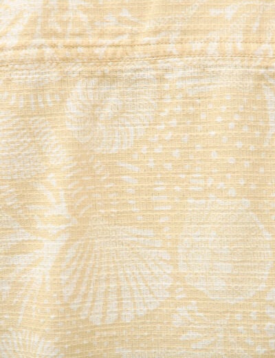 Chemise print&eacute;e manches courtes jaune paille homme