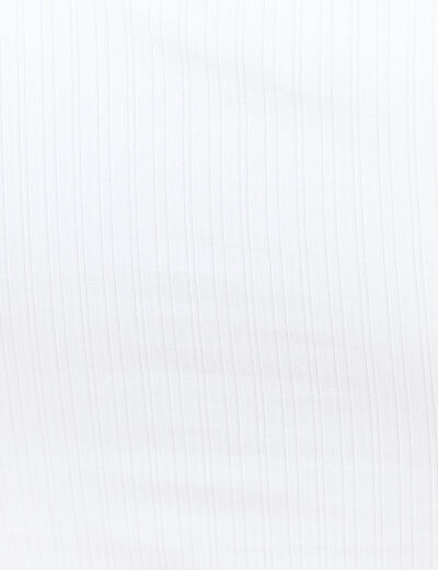 Débardeur cintré court col rond blanc femme