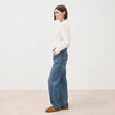 Jeans straight taille standard bleu gris femme