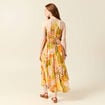 Robe longue droite orange corail femme