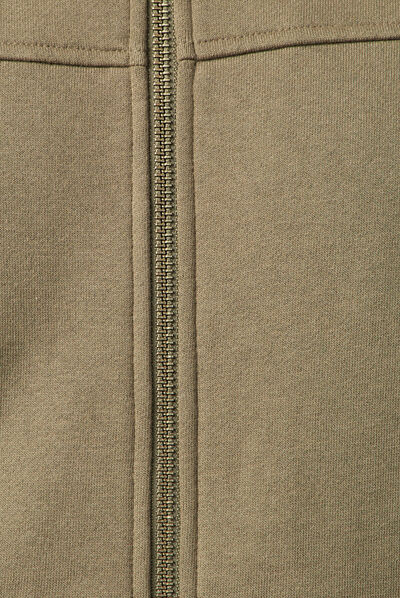 Sweat zippé à capuche taupe homme