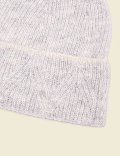 Bonnet fabriqué en France gris clair femme